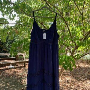 Torrid Size 3, Navy, Chiffon, Lace inset, Maxi dress